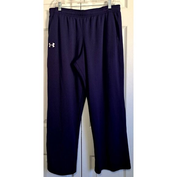 Under Armour L Blue Athletic Pants Elastic Waist Wide Leg 30" Inseam - Picture 1 of 8